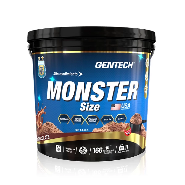 Ver más sobre Suplementos Proteina Gentech Monster Size x 3 kgs (99 Servicios), Argentina